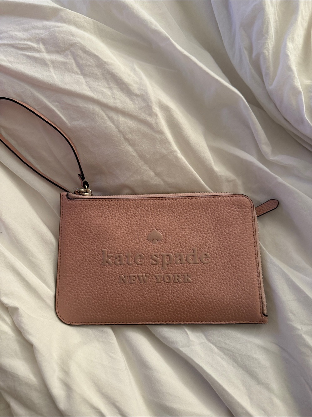 kate spade Pink Pebbled Leather Wristlet Clutch